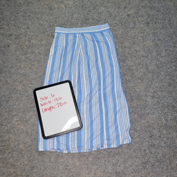 lemlem by Liya Kebede x H&M Blue White Striped Midi Skirt Size 6 - Picture 1 of 7